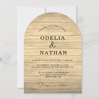 Modern Minimalist Wooden Texture Wedding Invitation