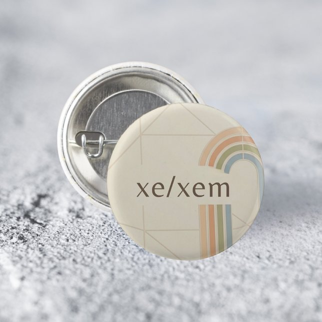 Modern Minimalist Xe/Xem LGBTQ Pride Pin (Creator Uploaded)