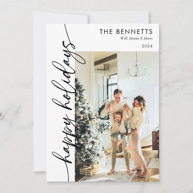Modern Minimalist Year In Review Holiday Card (Front)