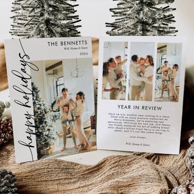 Modern Minimalist Year In Review Holiday Card (Creator Uploaded)