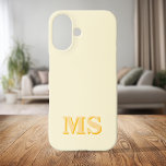 Modern Minimalist Yellow Initial Monogram<br><div class="desc">Create your own personalised iPhone Case with custom initial name in modern minimalist typography. Available in a variety of colours and styles.</div>