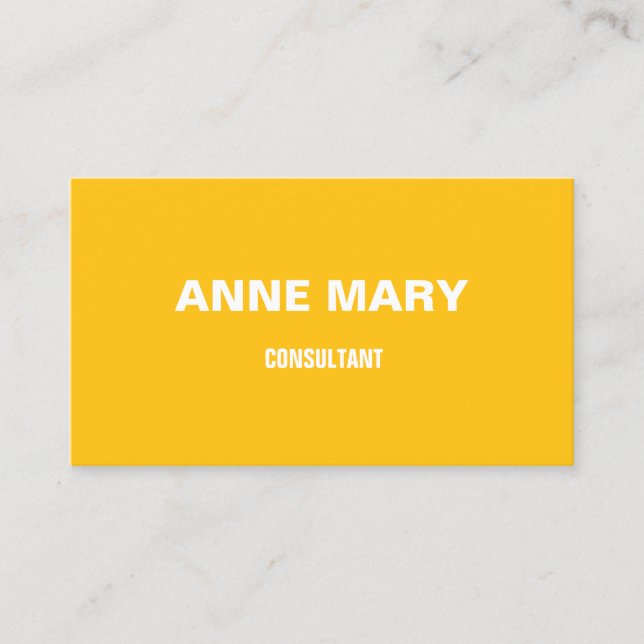Modern Minimalist Yellow Orange Professional Cool Business Card (Front)