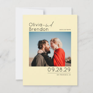 Modern Minimalist Yellow Save the Date Photo