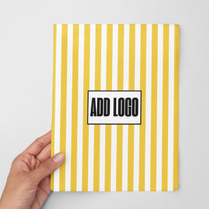 Modern Minimalist Yellow Stripes Business Logo Wrapping Paper Sheet