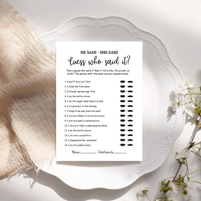 Modern Minimalistguess who said it Game card (Creator Uploaded)