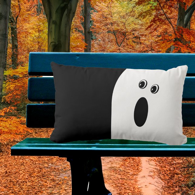 Modern Minimalistic Abstract Ghost Halloween  Lumbar Cushion (Creator Uploaded)