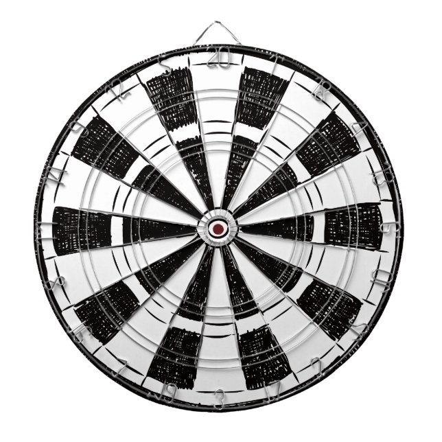 Modern Minimalistic Black and White  Dartboard (Front)