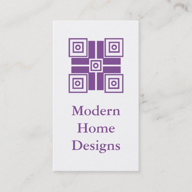 Modern Minimalistic Business Card, Purple Card (Front)