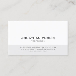 Modern Minimalistic Chic Sleek Plain Professional Business Card