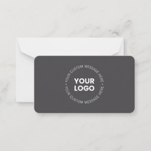 Modern Minimalistic Company Logo/any Image   Grey  Card