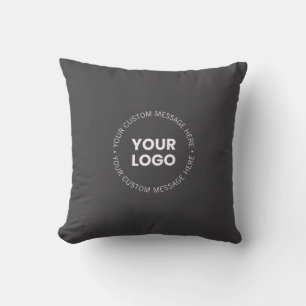 Modern Minimalistic Company Logo/any Image   Grey  Cushion