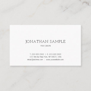 Modern Minimalistic Design Elegant Trendy Plain Business Card