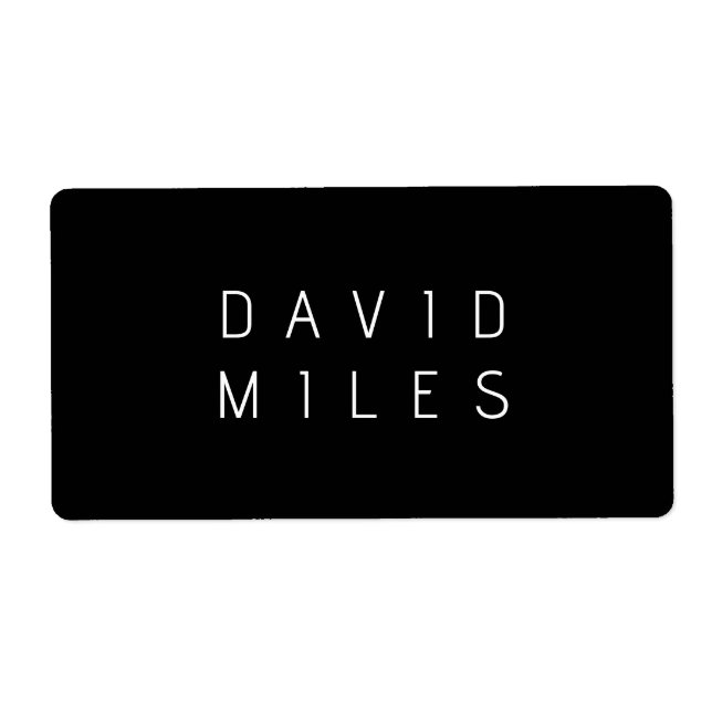 Modern Minimalistic Editable Name | Black & White (Front)