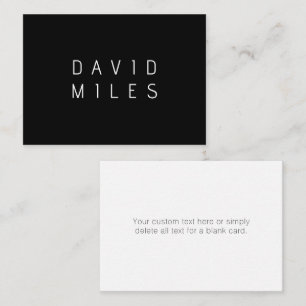 Modern Minimalistic Editable Name   Black & White Card