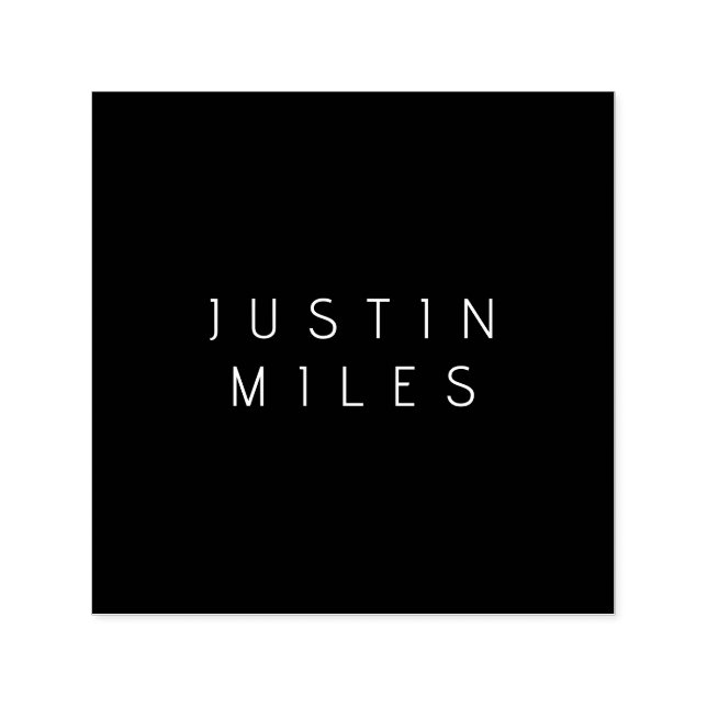 Modern Minimalistic Editable Name | Black & White Self-inking Stamp (Design)