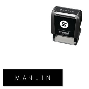 Modern Minimalistic Editable Name Black & White Self-inking Stamp