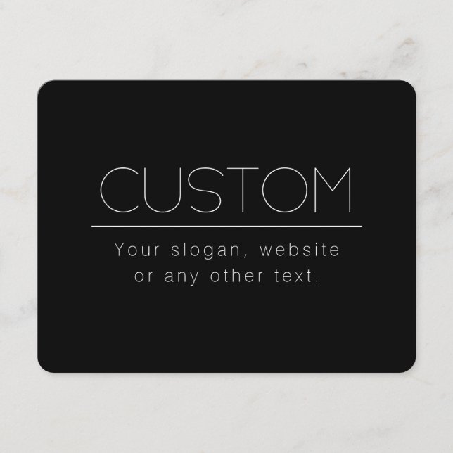 Modern Minimalistic Editable Text | Black & White Enclosure Card (Front)