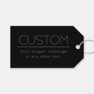 Modern Minimalistic Editable Text Black & White Gift Tags