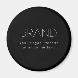 Modern Minimalistic Editable Text Black & White Magnet