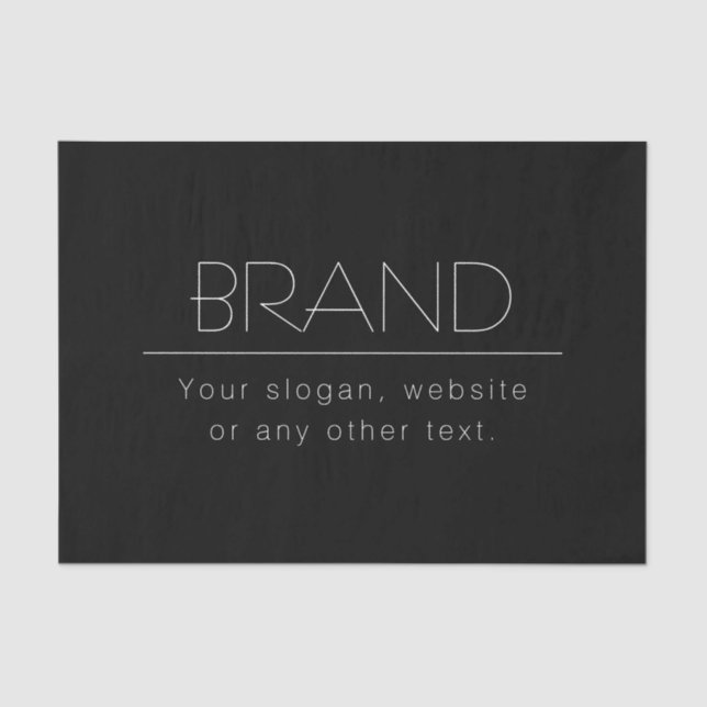 Modern Minimalistic Editable Text | Black & White Tissue Paper (Front)