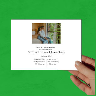 Modern Minimalistic Elegant 4 Photo Rehearsal Invitation