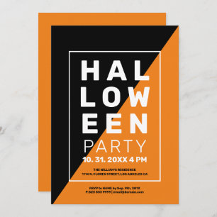 Modern minimalistic geometric halloween invitation