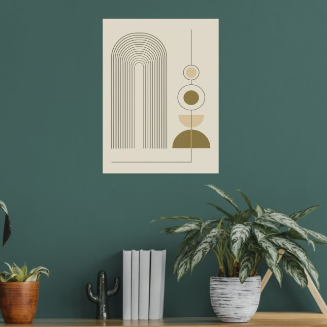 Modern minimalistic geometric shapes composition 2 foil prints (In Situ (Living Room 2))