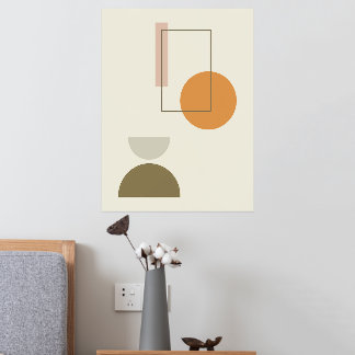 Modern minimalistic geometric shapes composition 3 foil prints