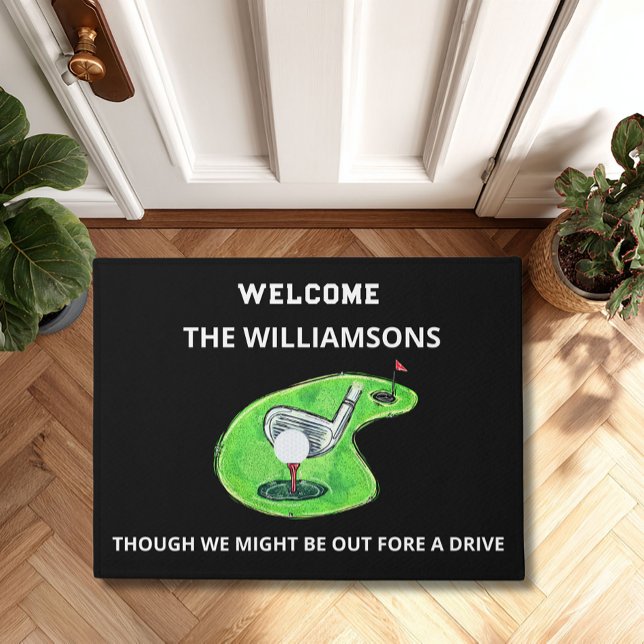 Modern Minimalistic Golf Theme Personalised  Doormat (Creator Uploaded)