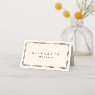 Modern Minimalistic Ivory Beige Wedding Place Card