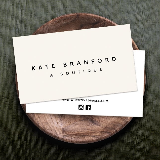 Modern Minimalistic Ivory Professional Business Card (Creator Uploaded)