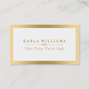 Modern Minimalistic Light Gold & White Business Card