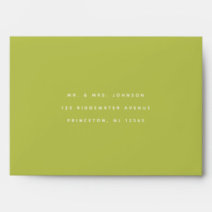 Modern Minimalistic Lime Green Wedding Envelope