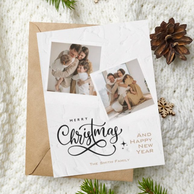 Modern Minimalistic Merry Christmas Photo Card (Creator Uploaded)