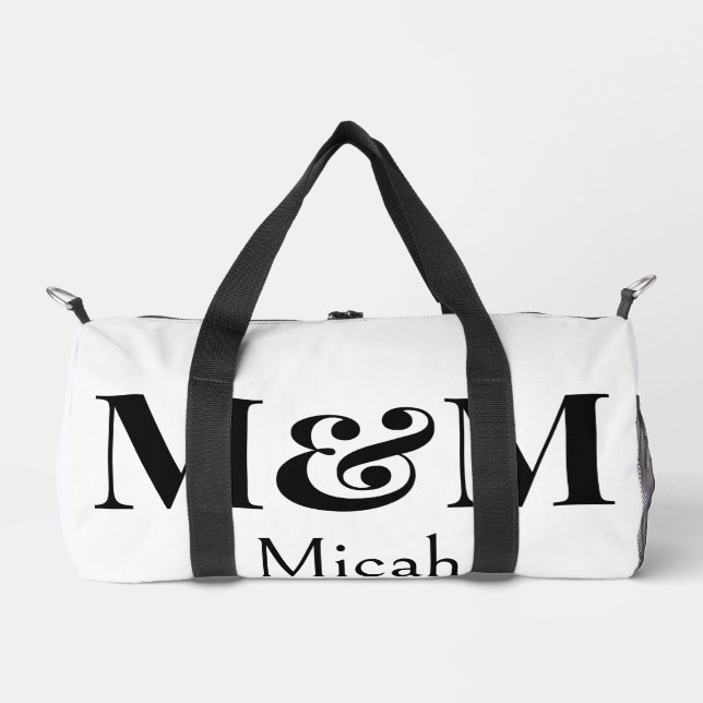 Modern Minimalistic Monogram Luxury Elegant Trendy Duffle Bag (Front)