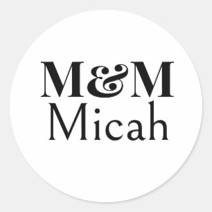 Modern Minimalistic Monogram Modern Luxury Elegant Classic Round Sticker