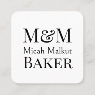 Modern Minimalistic Monogram QR Code Luxury, Name Square Business Card