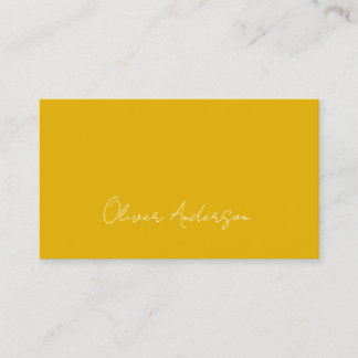 Modern minimalistic Mustard yellow white logo Business Card