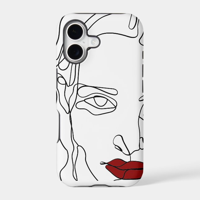 Modern minimalistic one-line drawing face (Back)