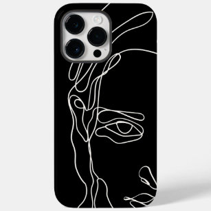 Modern minimalistic one-line drawing face Case-Mate iPhone 14 pro max case
