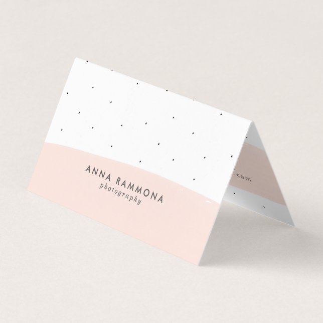 Modern Minimalistic pastel-pink Brushstroke Business Card (Front)
