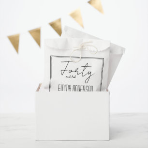 Modern Minimalistic Personalised Black White Favour Bags