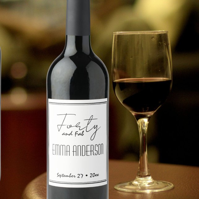 Modern Minimalistic Personalised text Sharp Frame Wine Label (Creator Uploaded)