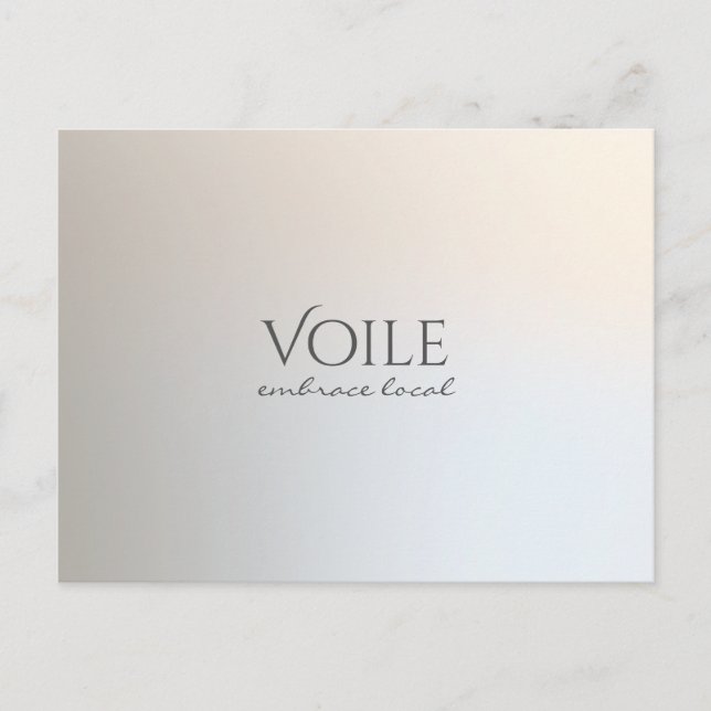 Modern Minimalistic Professional Luminous Silver Postcard (Front)