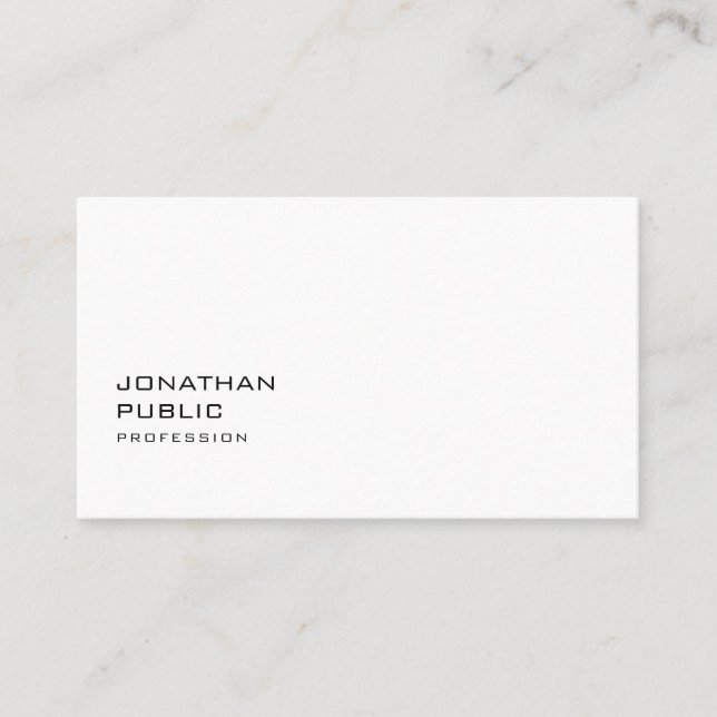 Modern Minimalistic Professional Sleek Chic Plain Business Card (Front)