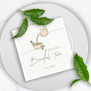 Modern Minimalistic Script Tea Party Bridal Shower Napkin