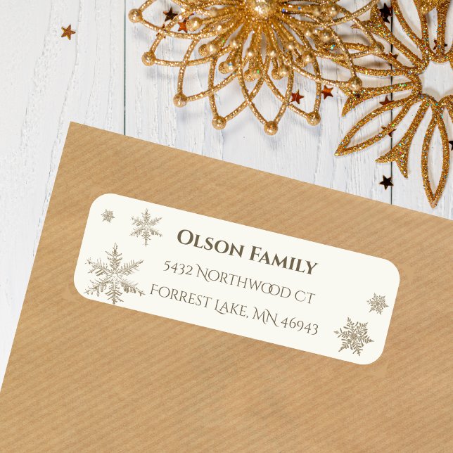 Modern Minimalistic Snowflake Return Address Label (Creator Uploaded)