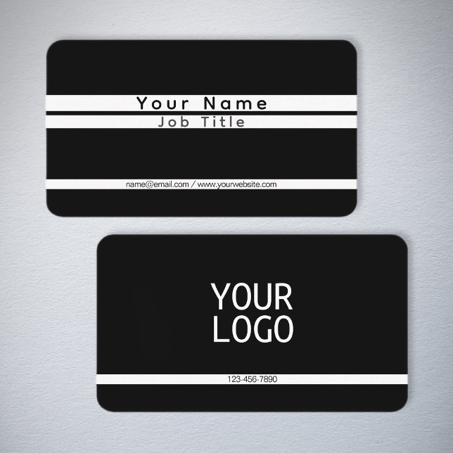 Modern Minimalistic Stripes Black & White Business Card (Creator Uploaded)