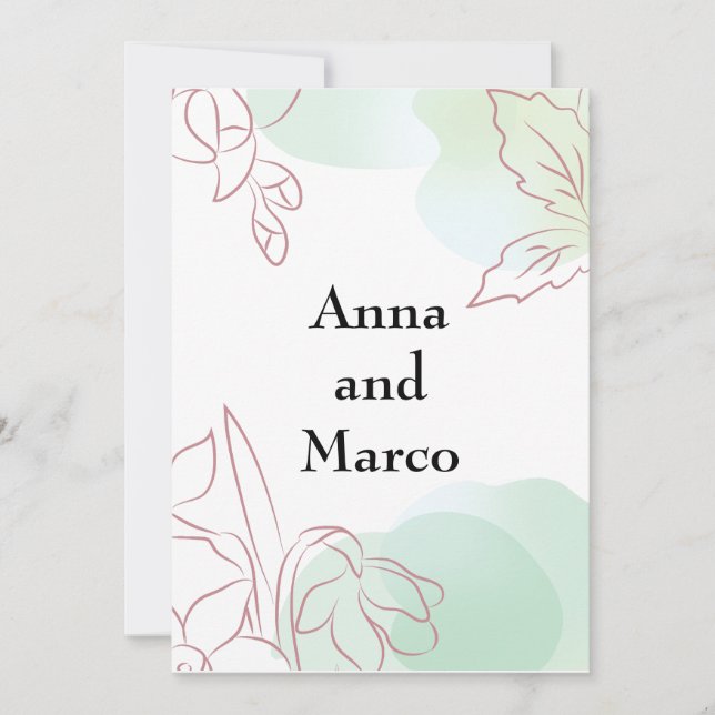 Modern minimalistic wedding invitation  (Front)