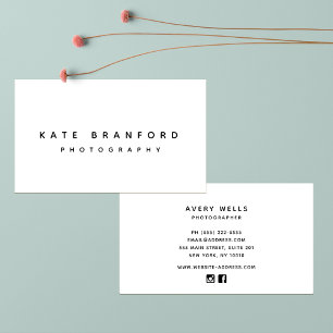 Modern Minimalistic White Professional Business Card